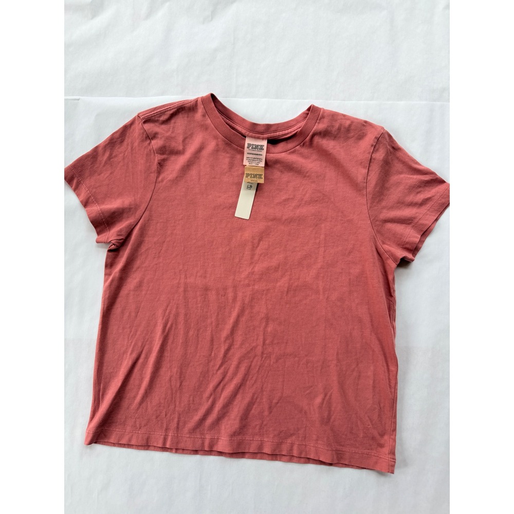 Victoria's Secret PINK Womens T-Shirt Dusty Rose Crew Neck Short Sleeve XS NEW